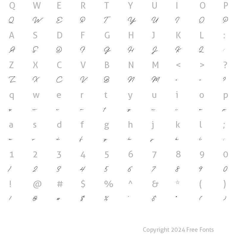 Character Map of Outdoors Signature Halftone