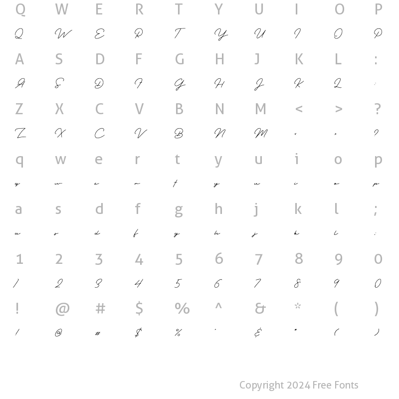 Character Map of Outdoors Signature Rough