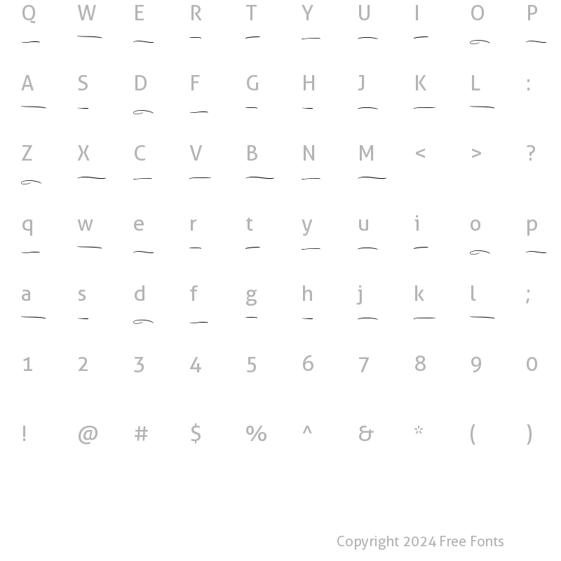 Character Map of Outframe Swash