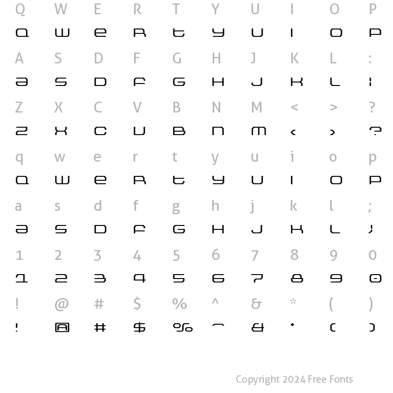 Character Map of Outlander Light Regular