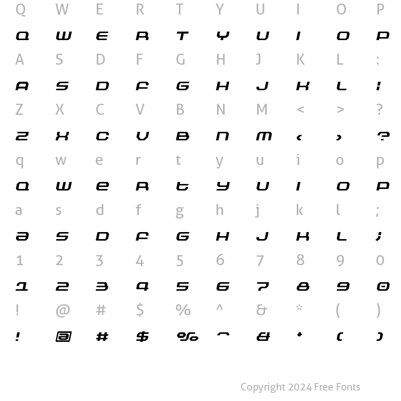 Character Map of Outlander Nova BoldItalic