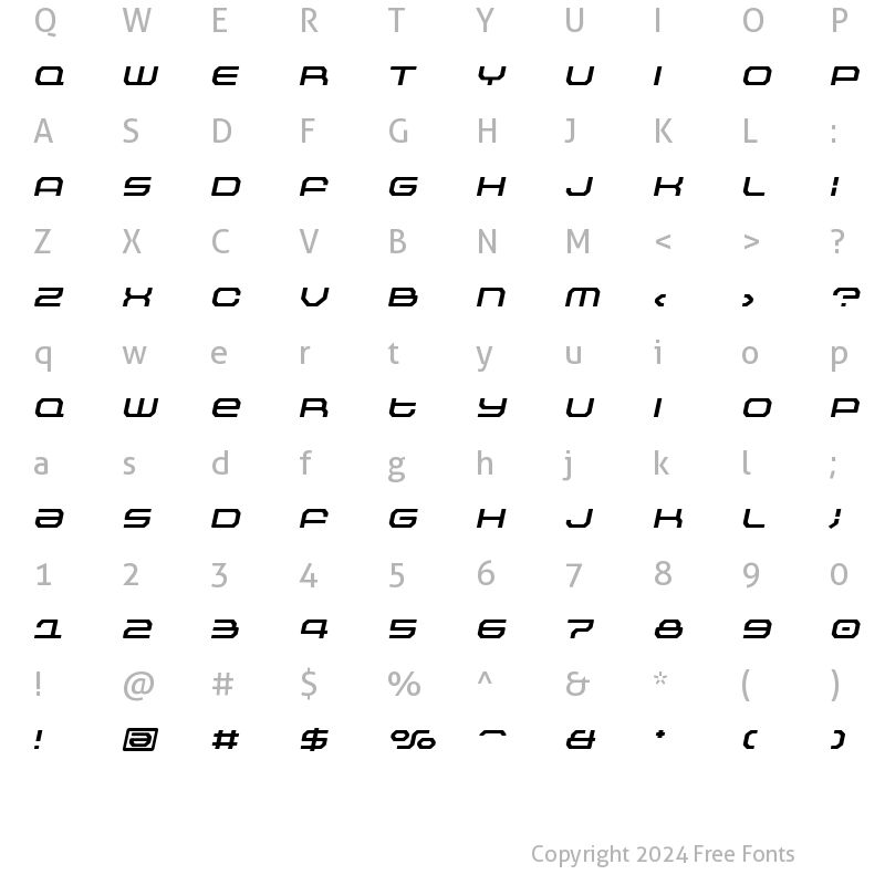 Character Map of Outlander Nova Medium Italic