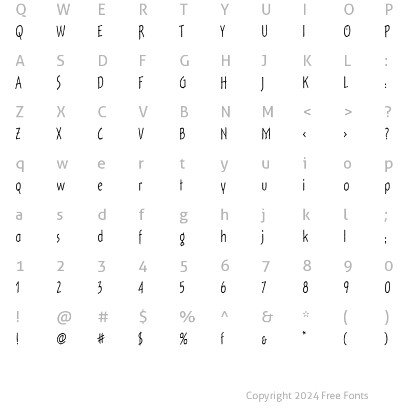 Character Map of OutoftheFridgeITC Light