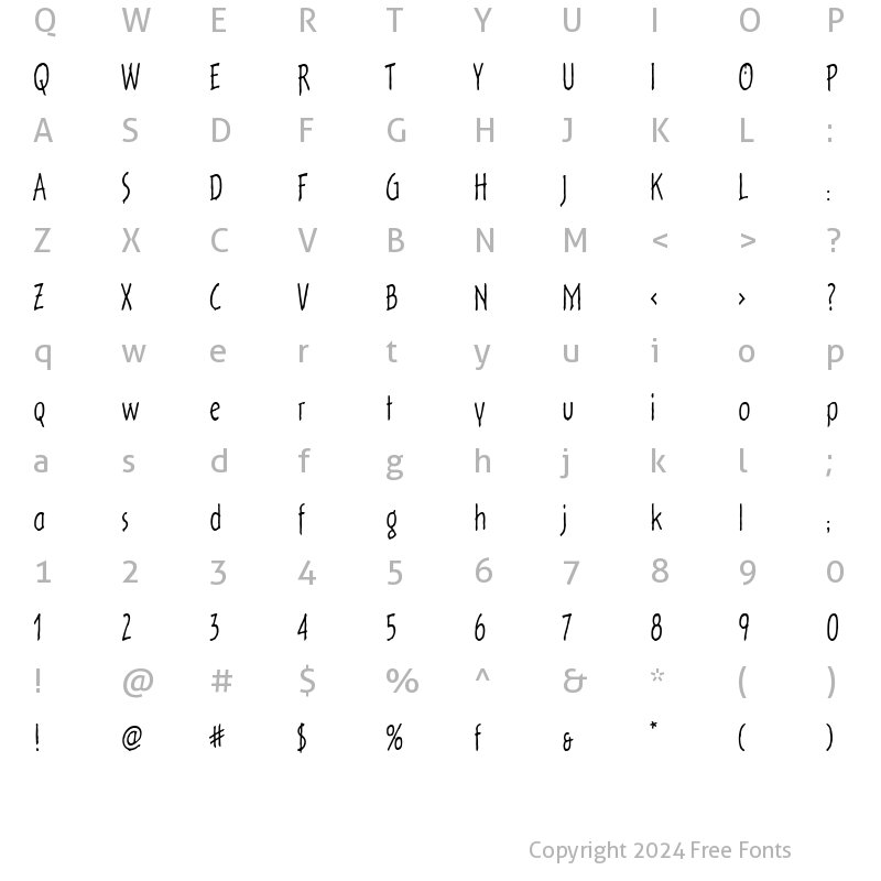 Character Map of OutoftheFridgeITC TT Regular