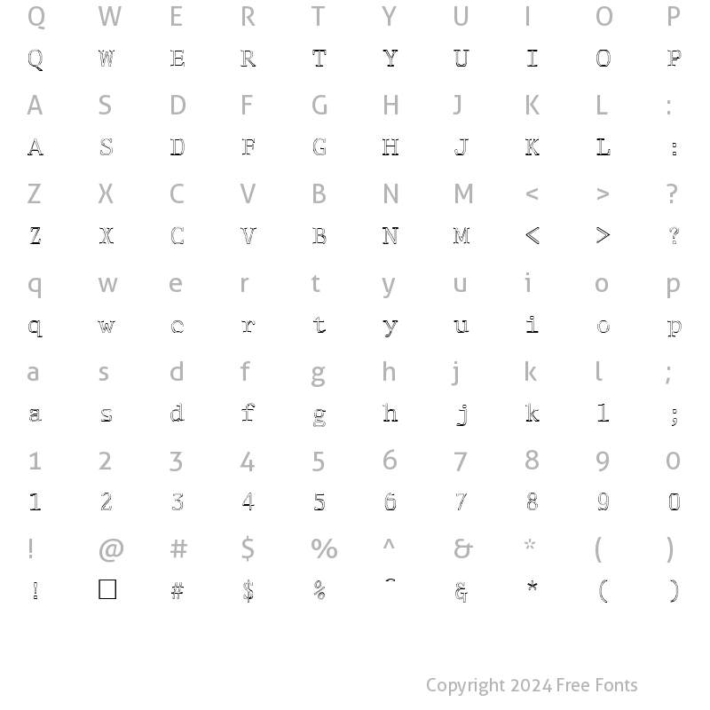 Character Map of OutsiderOpen Regular