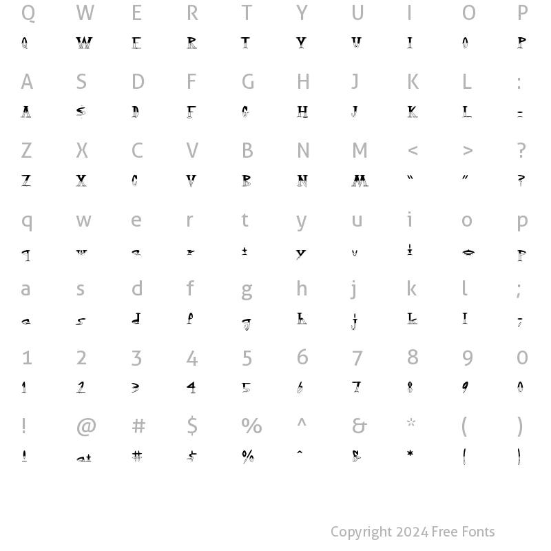 Character Map of OutwestHalfEmpty Regular