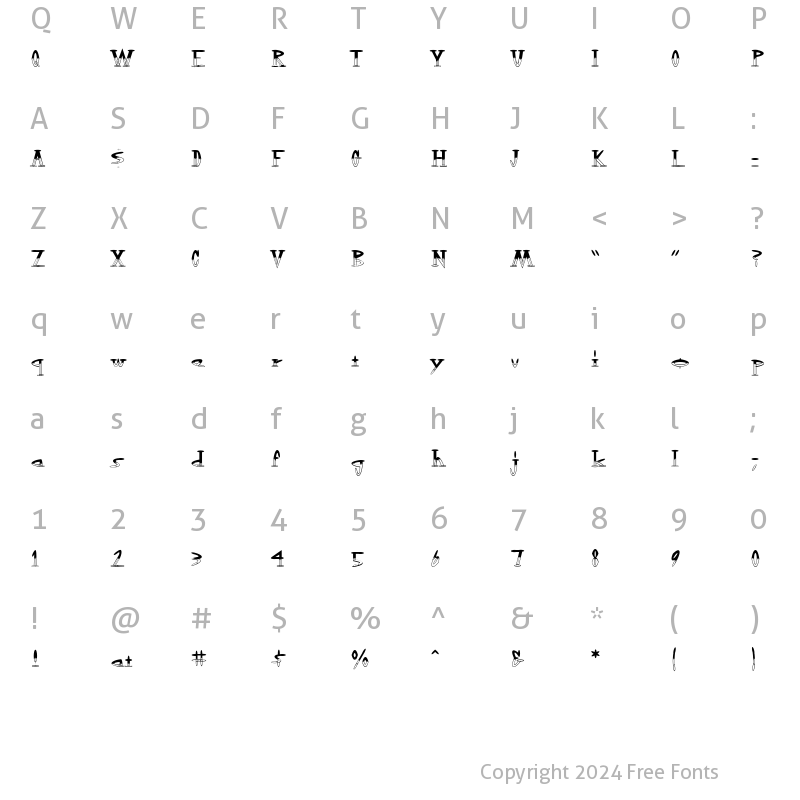 Character Map of OutwestHalfEmpty Roman