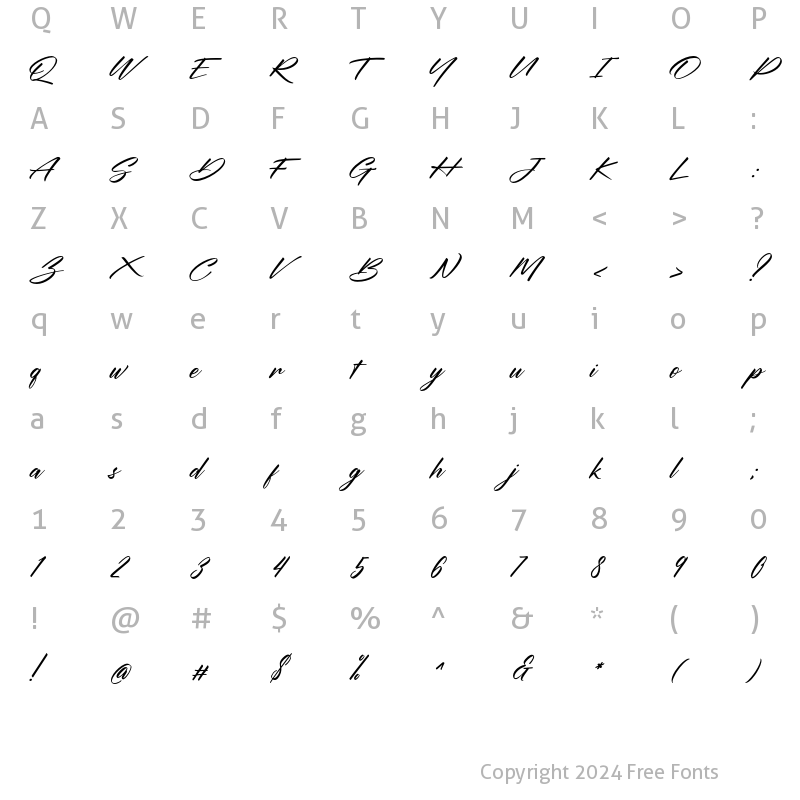 Character Map of Ouvality Regular