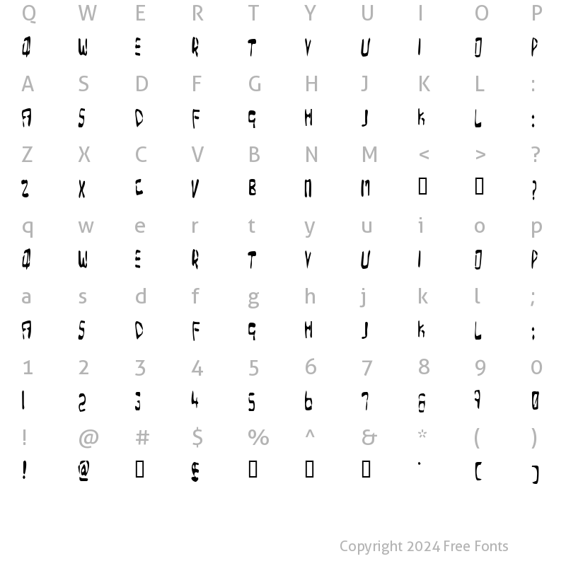 Character Map of Over Expose Regular