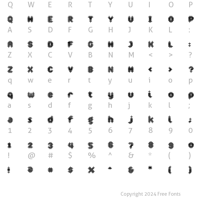 Character Map of Overcross Bold