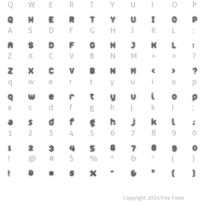 Character Map of Overcross SemiBold