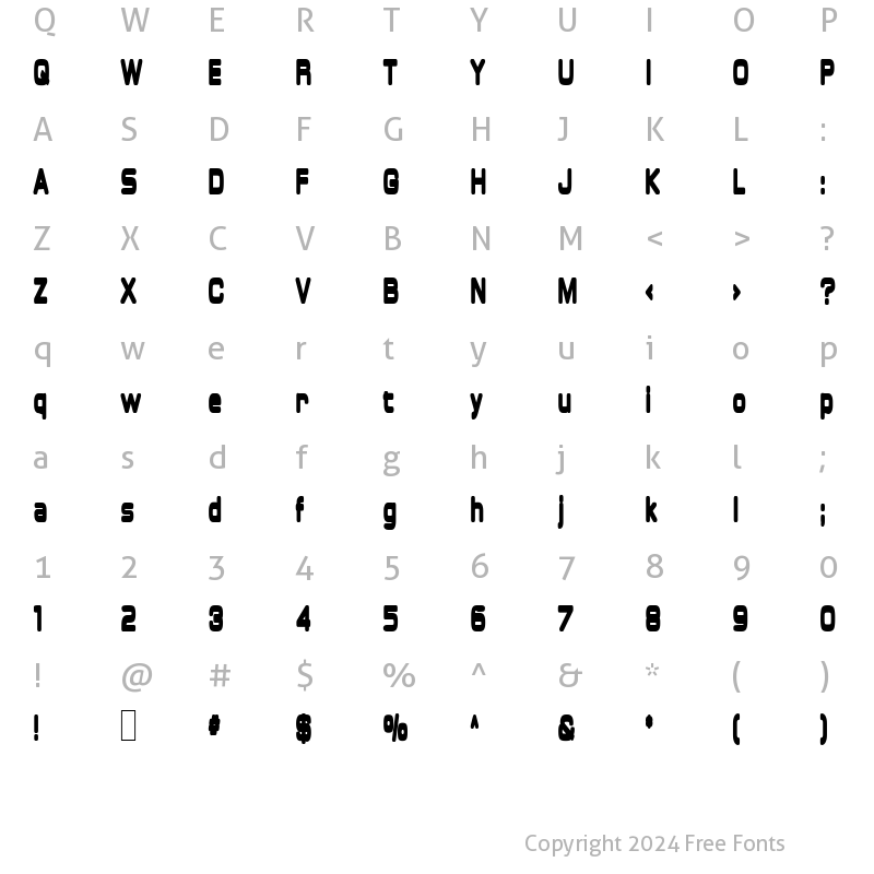 Character Map of Overload SuperBold