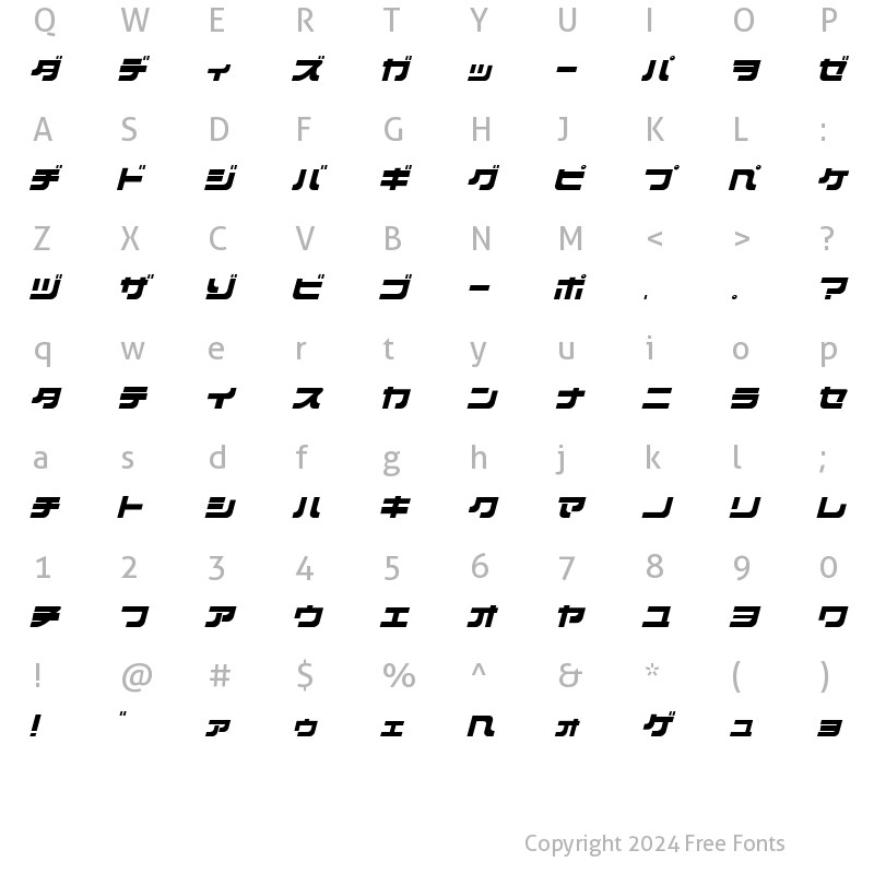 Character Map of Overloader Regular