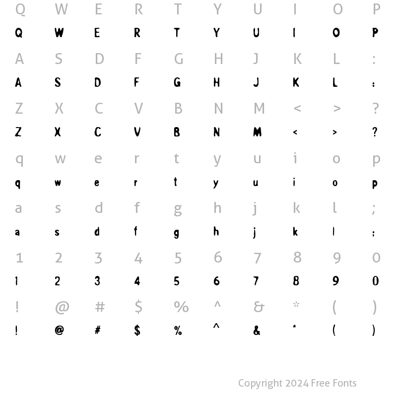 Character Map of Overprint ICG Heavy