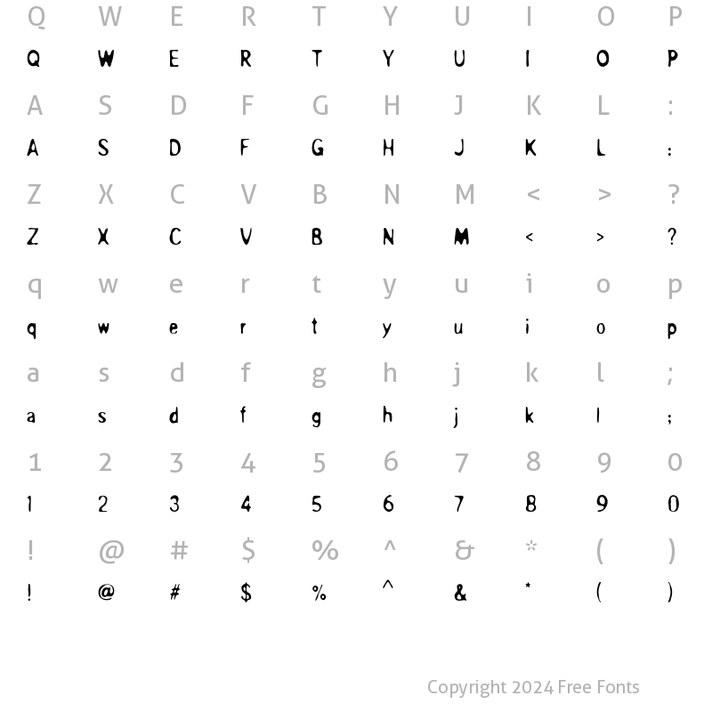 Character Map of OverprintICG Regular