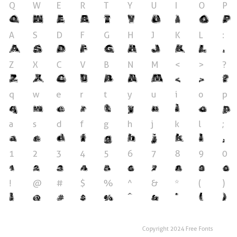 Character Map of OverRide DSG Regular