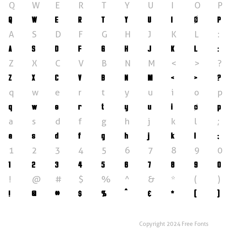 Character Map of Overseer Bold