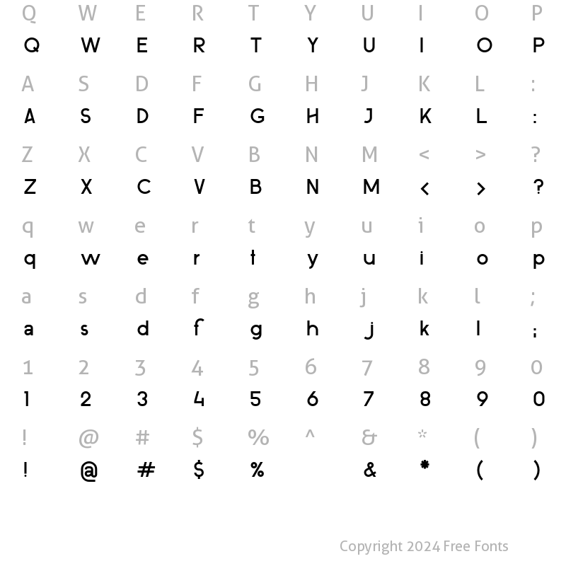 Character Map of Ovine Monospace