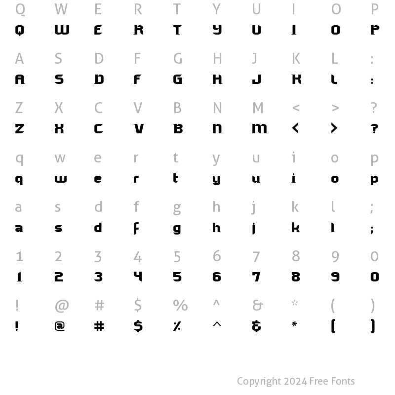 Character Map of OWOReactor Regular