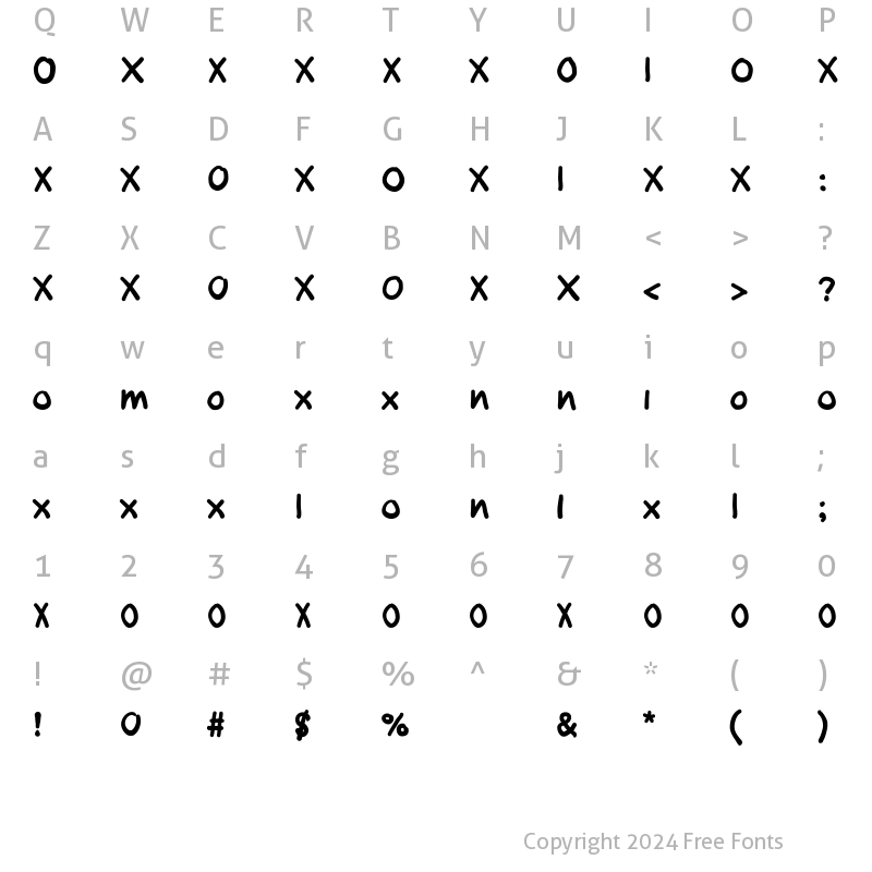 Character Map of Oxmox Bold