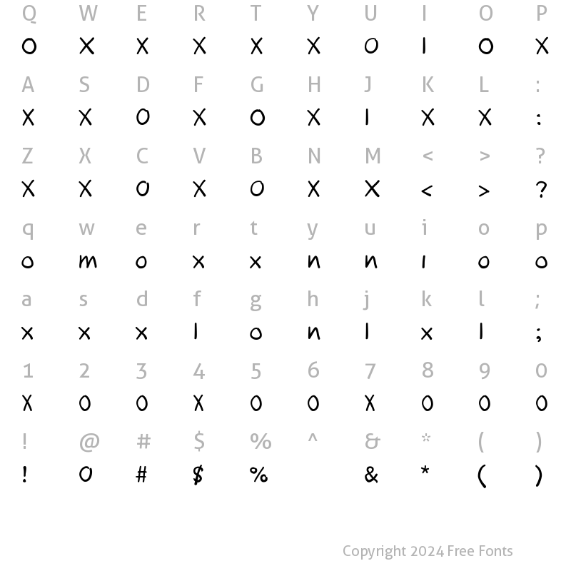 Character Map of Oxmox Medium