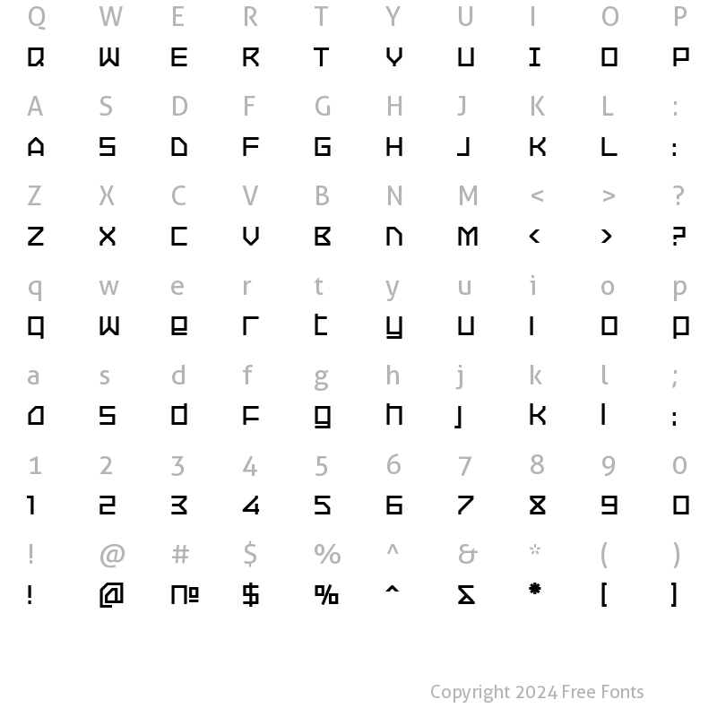 Character Map of Oxygen Bold