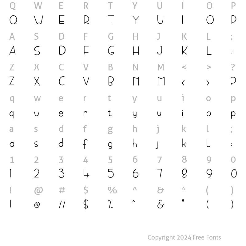 Character Map of Ozwald Regular