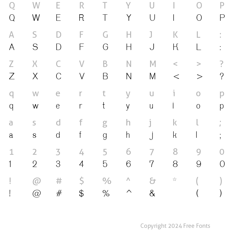 Character Map of P151 Regular