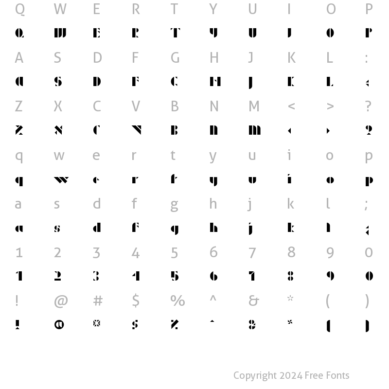 Character Map of P22 Albers Three