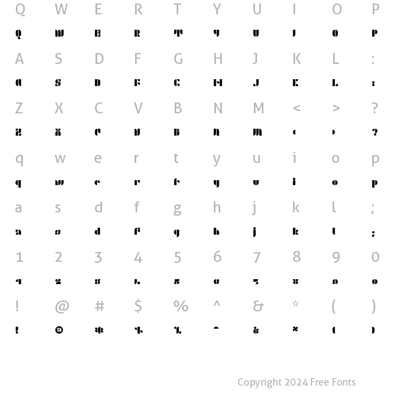 Character Map of P22 Albers Two