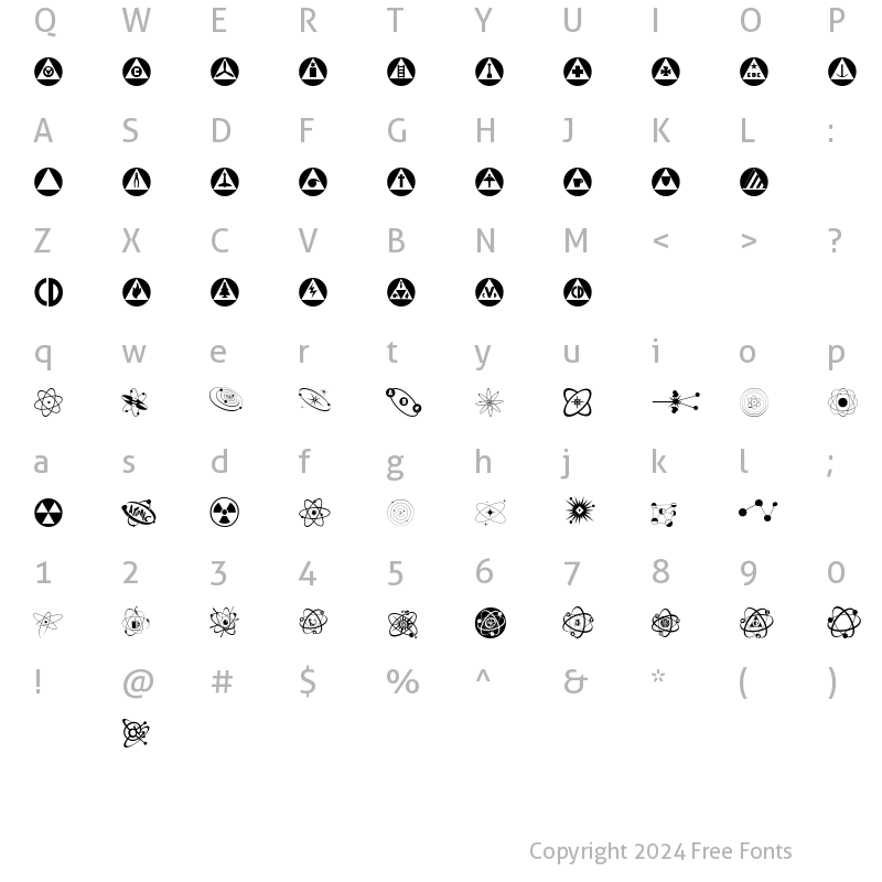 Character Map of P22 Atomica Regular