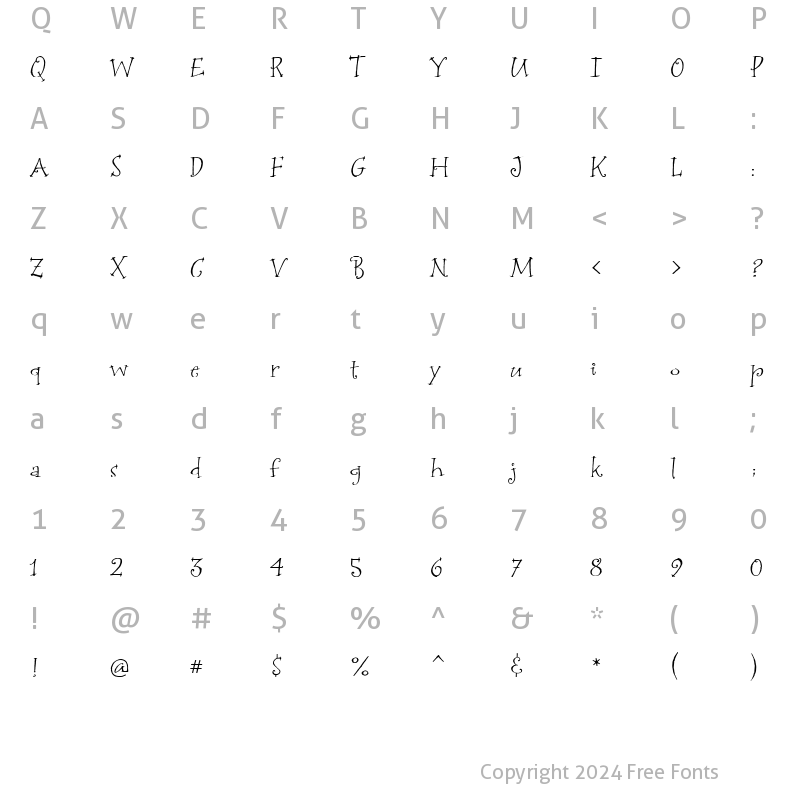 Character Map of P22 Bramble Regular