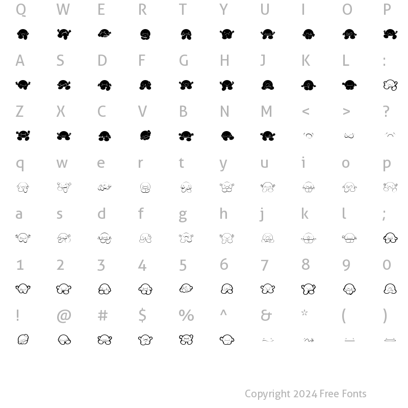 Character Map of P22 Ching Mang Regular