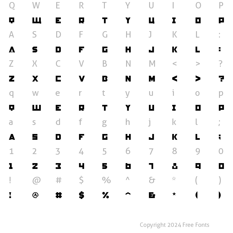 Character Map of P22 Constructivist Square Regular