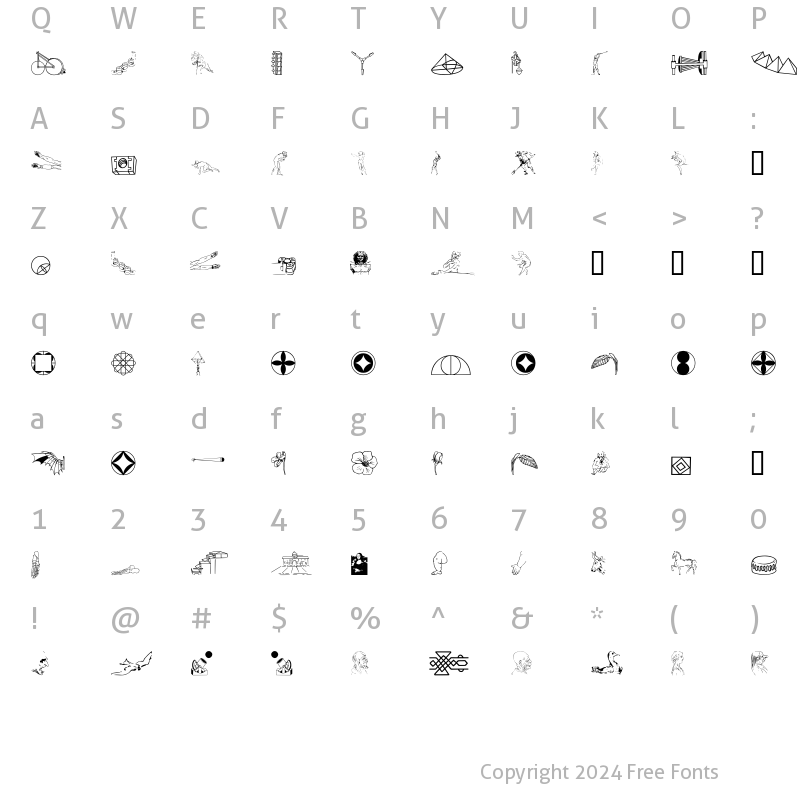 Character Map of P22 DaVinci Extras