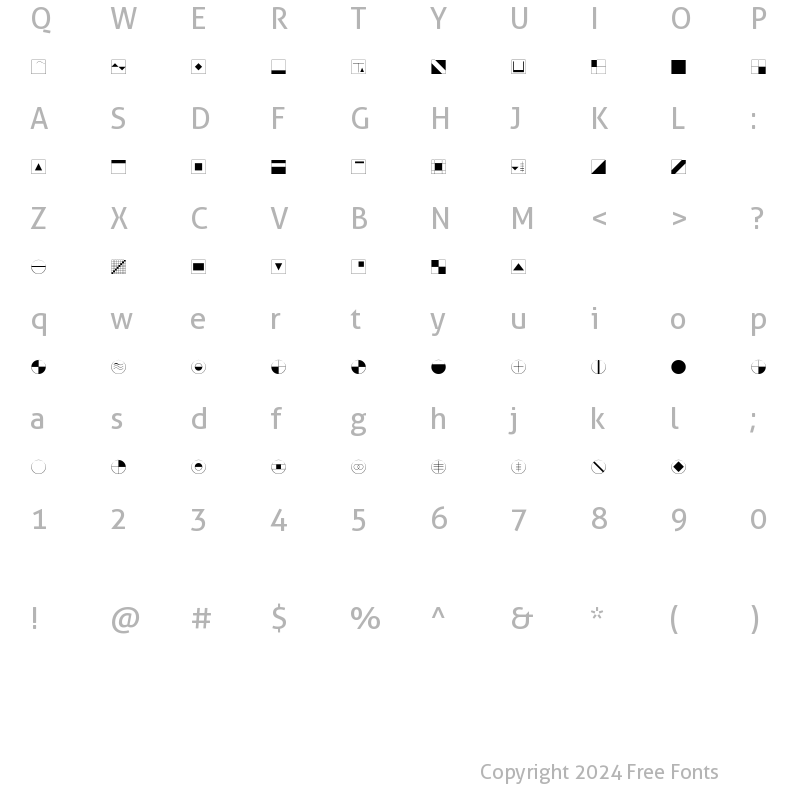 Character Map of P22 DeStijl Extras Regular