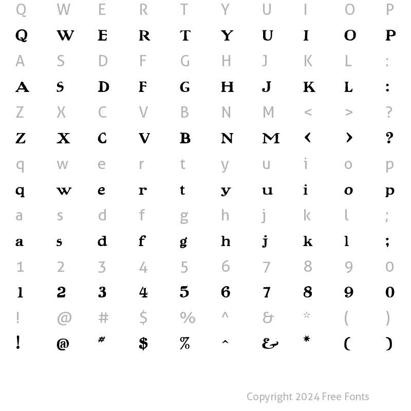 Character Map of P22 Kane Regular