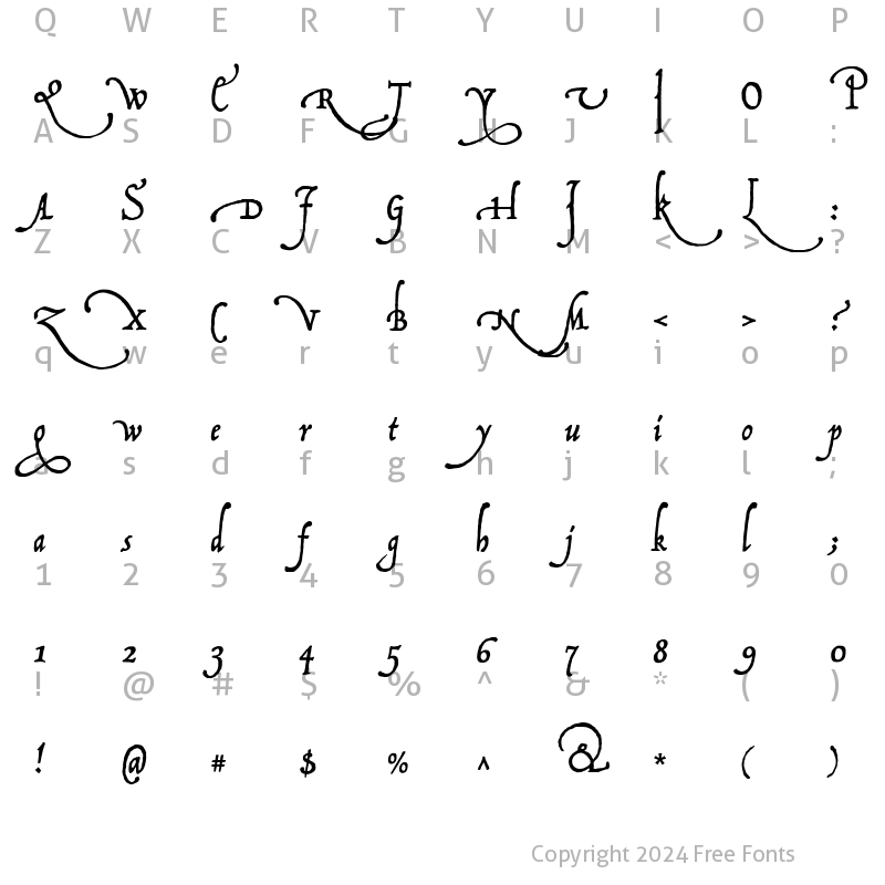 Character Map of P22 Operina Fiore Fiore