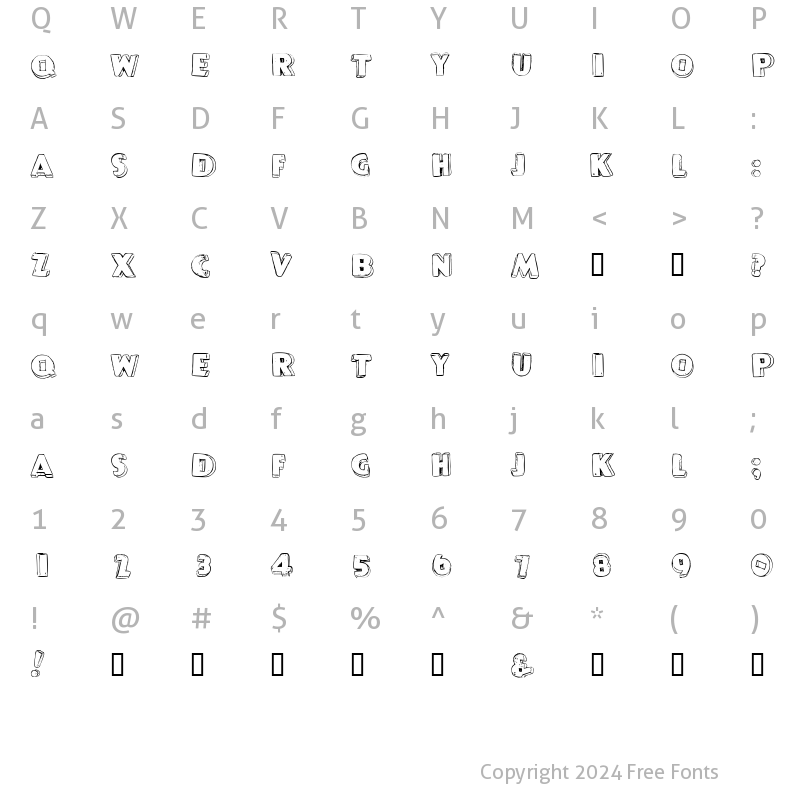 Character Map of P22 Pop Art Three D