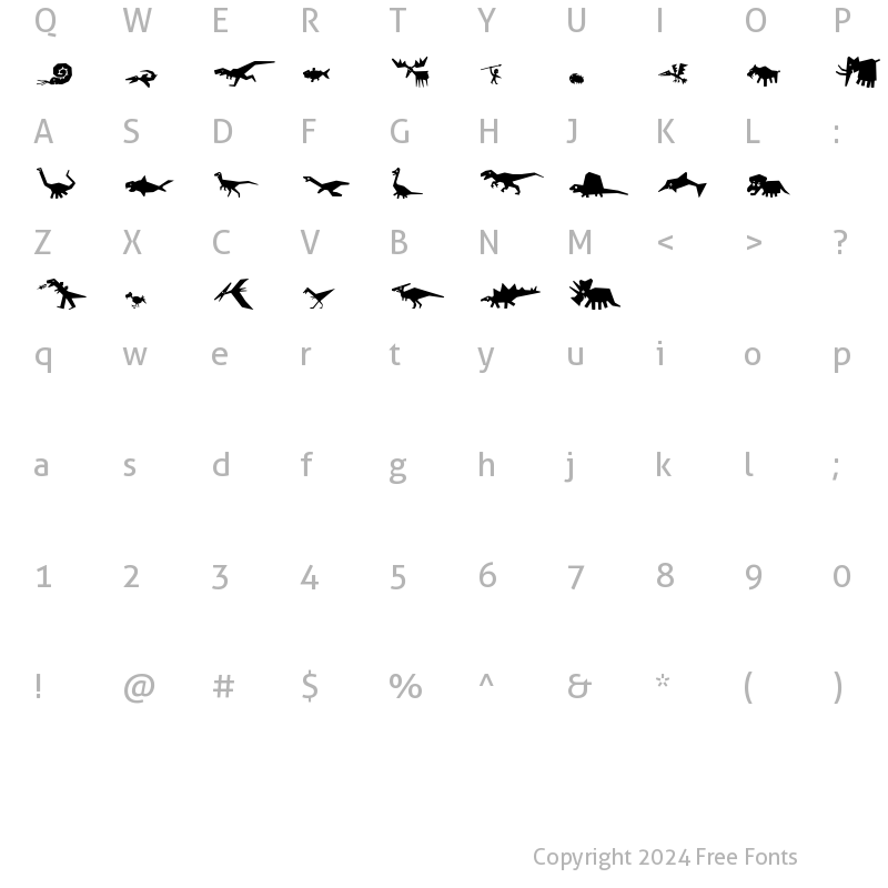 Character Map of P22 Prehistoric Pals Pals