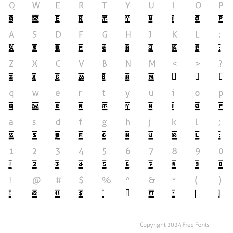 Character Map of P22 Woodcut Regular