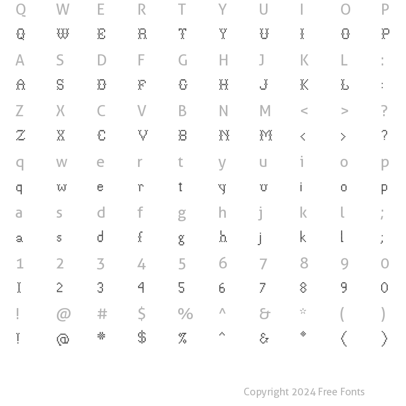 Character Map of P22FolkArt Cross Regular