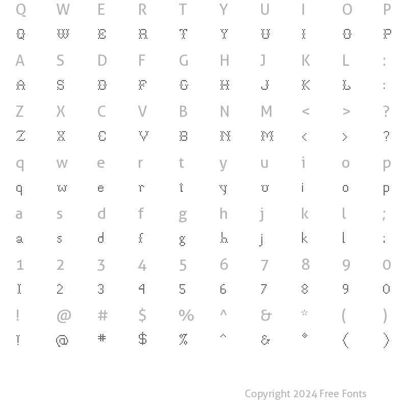 Character Map of P22FolkArt Square Regular