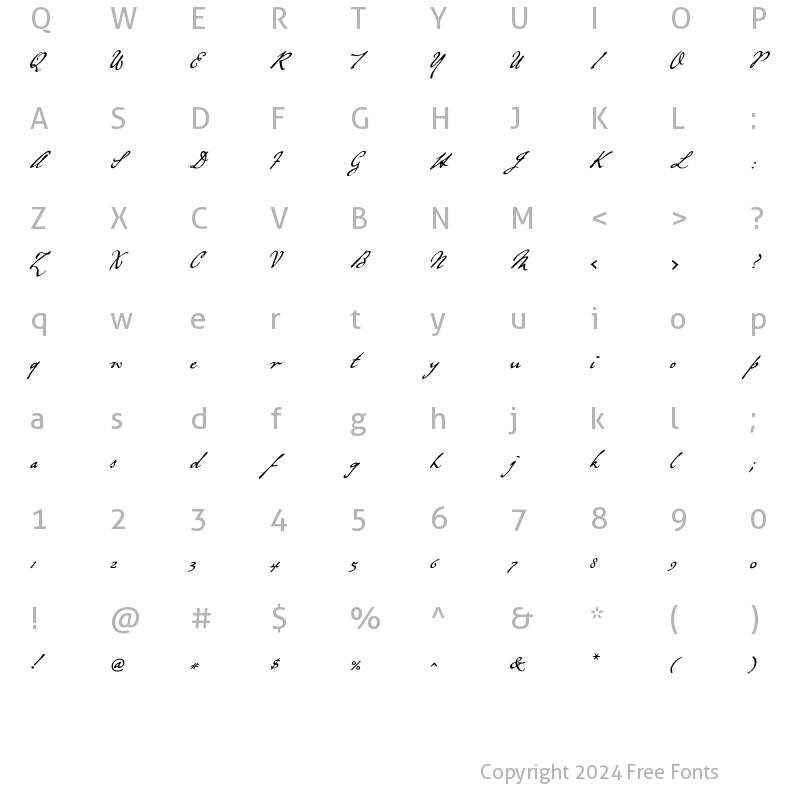 Character Map of P22Grosvenor Regular