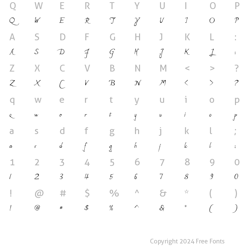 Character Map of P22MichelangeloRegular Regular