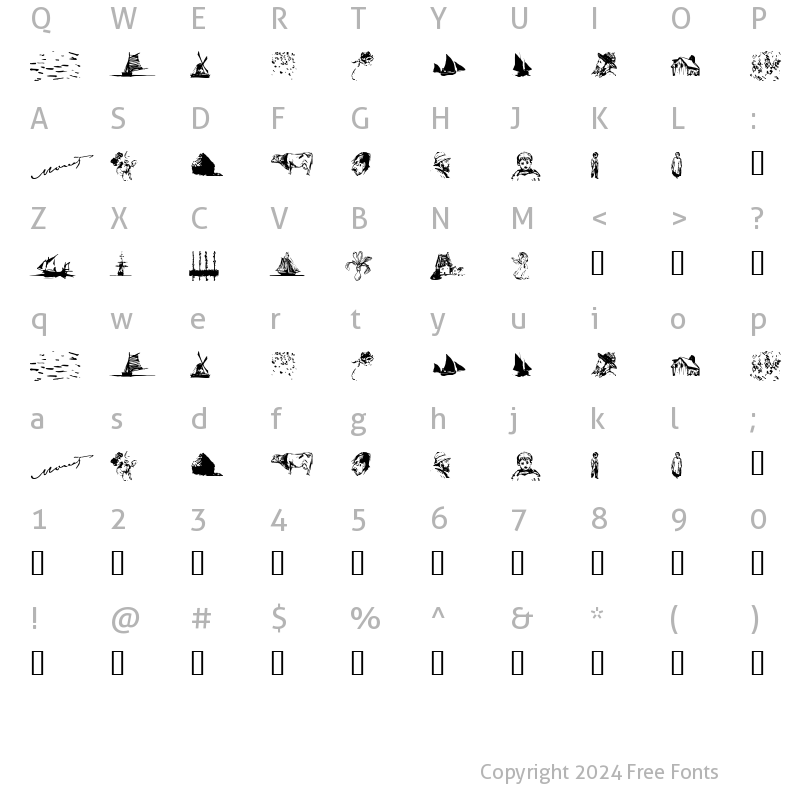 Character Map of P22Monet Sketches