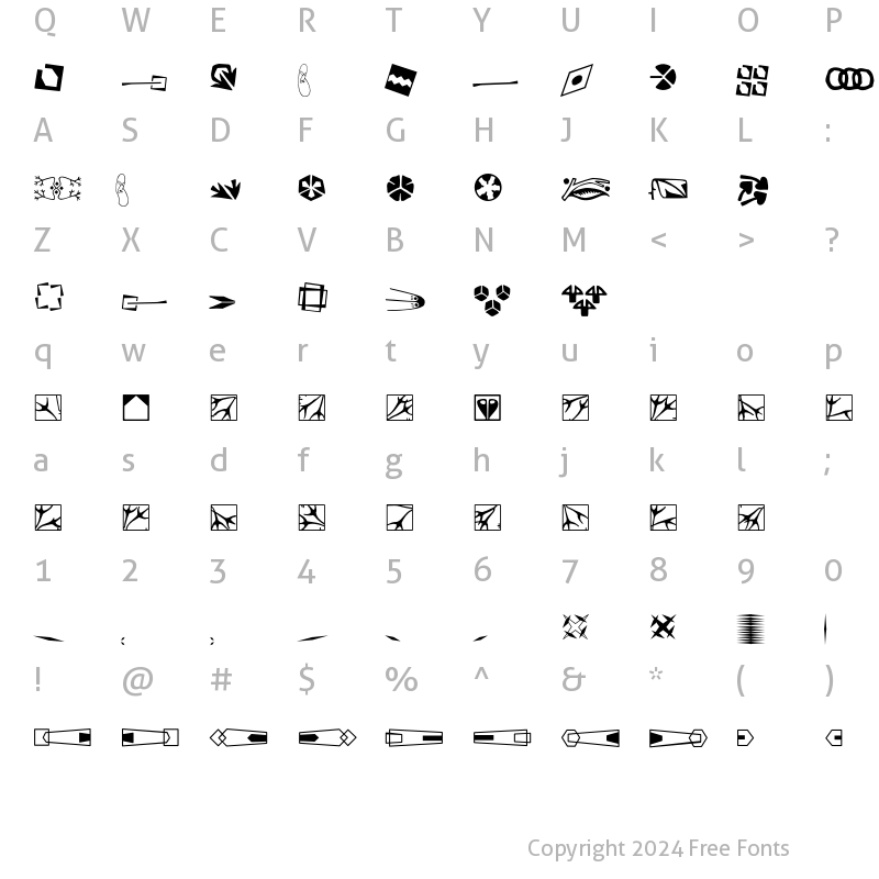 Character Map of P22Preissig Extras Regular