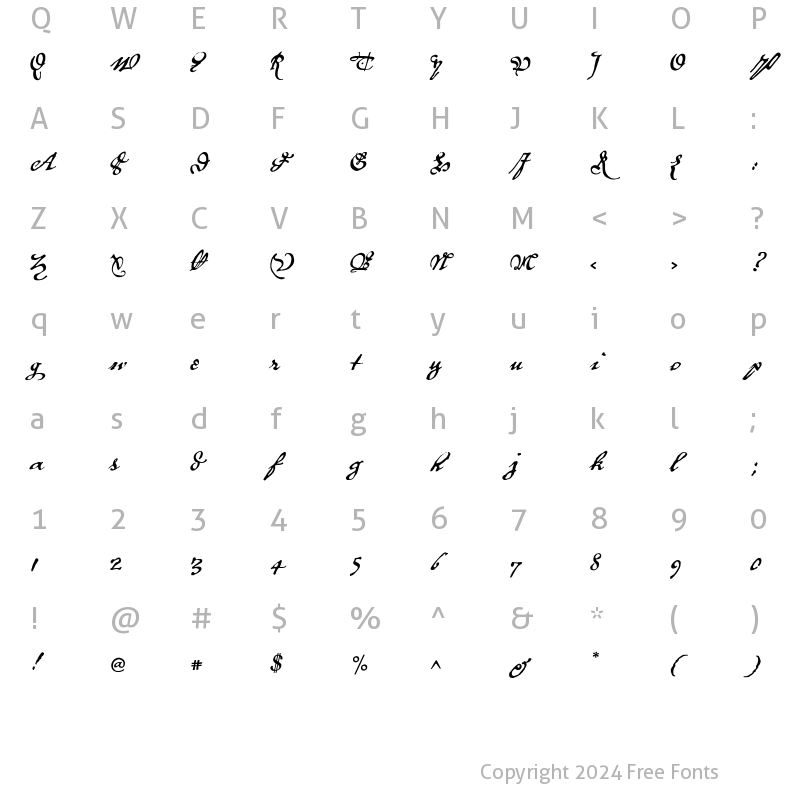 Character Map of P22Royalist Regular