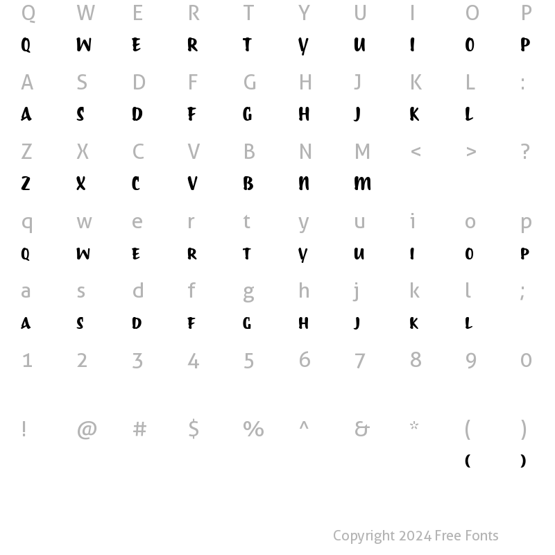 Character Map of P22Shibumi Regular