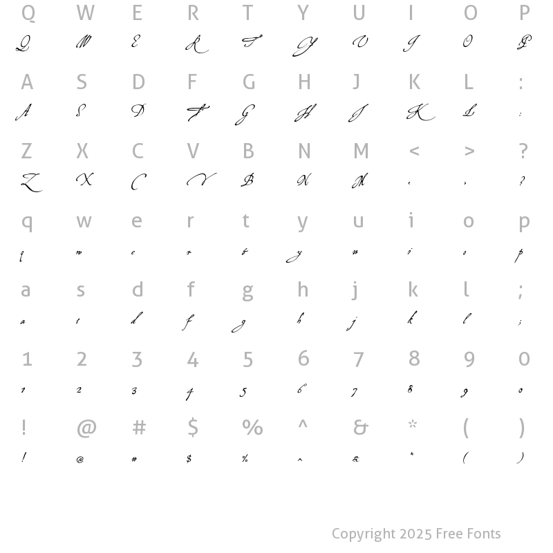 Character Map of P22Virginian Regular